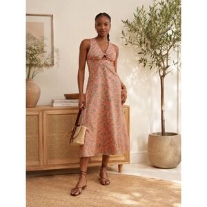 madewell floral twist front poplin midi dress Floral Twist Front Poplin Midi Dress (Women)